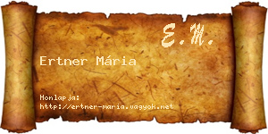 Ertner Mária névjegykártya